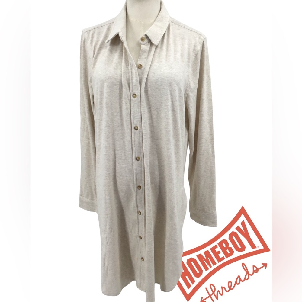 Cream Button-Up Shirt Dress
HT102780-00313